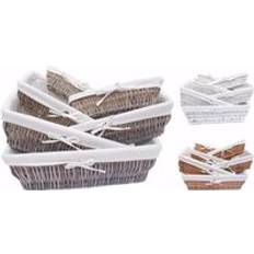 Green Baskets Wider Shallow Wicker Storage 34 x 20 x 9 cm - Green Basket