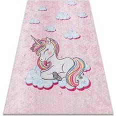 Pink Rugs Kid's Room RUGSX Junior 51855.804 Washing Carpet Unicorn 120 x 170 cm