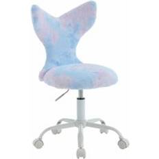 WAHSON OFFICE CHAIRS Kids Desk Chair Faux Fur Swivel Chair Blue