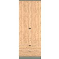 Doors - Green Wardrobes Welcome Furniture Ready Assembled Bora 2 Drawer Double Wardrobe
