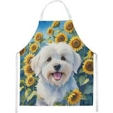 Stripes Aprons Carolines Treasures Coton De Tulear in Sunflowers 30 x 27 in Apron Multicolor