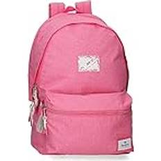 Pepe Jeans Luna Laptop-Rucksack mit zwei Fächern, anpassbar, 15,6 Zoll, Rosa, 31 x 44 x 15 cm, Polyester, 20,46 l