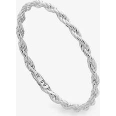 Monica Vinader Rings Monica Vinader Womens Sterling Silver Corda Recycled Ring N STERLING SILVER