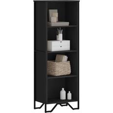 vidaXL Black 50x31x137.5 cm Engineered Book Shelf