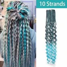 Shein Wavy Dreadlocks Synthetic Curly Ends Double Ended Extensions Straight Curly Boho Handmade Dreads