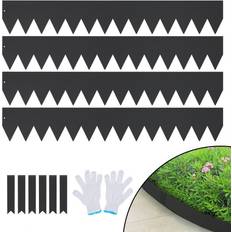 Metal Lawn Edging VEVOR Steel Landscape Edging 40" L x 6" H Strips with 6 Clips - Grey