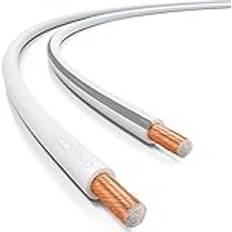 DeleyCON 10m Högtalarkabel 2x 2.5mm² Kopparöverdraget Aluminium CCA Polaritetsmarkering 2x50x0,25mm Litz BauPVO/CPR 10m