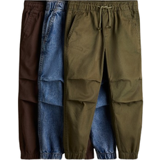 Children's Clothing H&M Cotton Joggers 3-pack - Brown/Denim Blue/Khaki Green (1168049010)