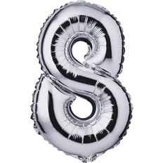 Number Balloons 8 Silver