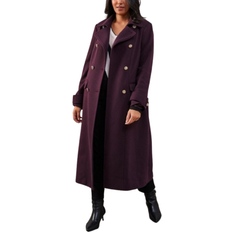 Military Wallis Petite Military Db Longline Coat - Berry