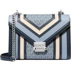 Pale blue bag Michael Kors Whitney Medium Color-Block and Signature Logo Shoulder Bag - Pale Blue Multi