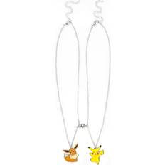 Unisex Necklaces BioWorld Pokemon Pikachu & Eevee Besties Magnetic Bead Necklace Set - Silver/Multicolor