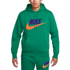 Nike Men's Club Fleece Pullover Hoodie - Malachite/Safety Orange