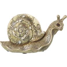 Melamin Prydnadsfigurer Alexandra House Living Snail Golden Prydnadsfigur