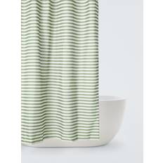 Green Shower Curtains John Lewis Horizontal Stripe Recycled Polyester Shower Curtain, Green