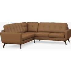 Furniture John Lewis Barbican 5+ Seater Corner Leather Dark Leg Sofa
