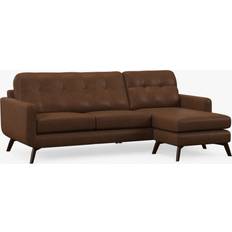 Furniture John Lewis Barbican RHF Chaise Leather Dark Leg Sofa