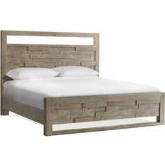 Blue Beds Mauve King Solid Wood Low Profile Standard Bed - Gray;Taupe King