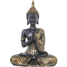 Melamin Prydnadsfigurer Alexandra House Living Buddha Brown/Golden Prydnadsfigur