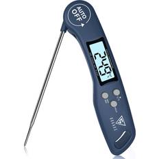 Doqaus Cooking Digital Instant Food w/ Foldable Probe Backlit Screen Auto On/Off for BBQ Navy Blue Meat Thermometer