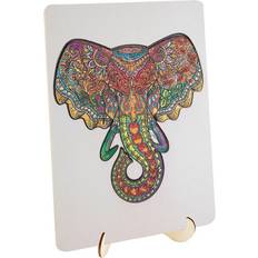 Puslespil Creative Craft Group Wooden Jigsaw Puzzle Elephant 132pcs. Wood