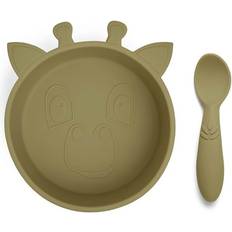 Vihreä Lasten Aterimet Nuuroo Elia silicone tableware 2-pack Olive Green