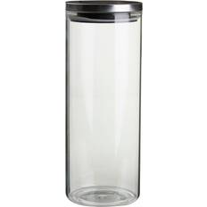 Gold Kitchen Containers Premier Housewares Freska Clear Glass Storage Jar With Silver Metal Lid 1600 ml Kitchen Container