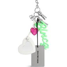 Aki Keyring Multicoloured Calfskin Brass Lambskin Silicone