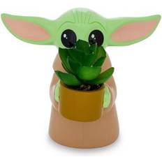 Pots, Plants & Cultivation Silver Buffalo Star Wars The Mandalorian Grogu Ceramic 4 Inch Mini Planter with Artificial Succulent