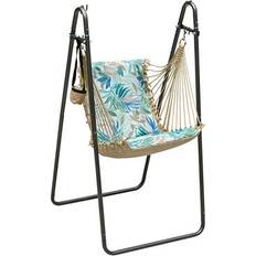 Outdoor Sofas & Benches Soft Comfort Swing Chair & Stand - Blue - Outdoor Polyester Hammock Set