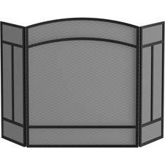 Fireplace Screens Fire Beauty Fireplace Screen 3 Panel Wrought Iron 48"L x 29"H Spark Guard CoverBlack