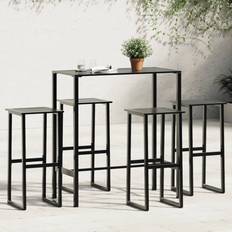 Acier Ensembles de Bar d'Extérieur vidaXL 5 Piece Black Powder-coated Outdoor Bar Set