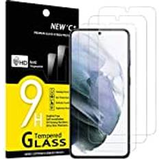 New'C New&#039 c 3 pezzi, vetro temperato per samsung galaxy s21 plus s21 5g (6.7) pellicola prottetiva anti graffio, anti-impronte, senza bolle, durezz