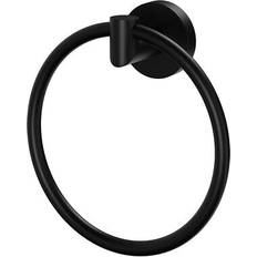Black Towel Rings Orbit Matt Black Wall Mounted Towel Ring