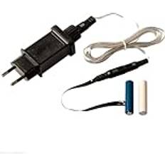 Hellum batteriadapter AAA 2x, 3V strömförsörjning AAA batteriersättning för 2 AAA-batterier, dummy-batteri till 230V med 1,8m kabel, batterieliminator för batteridriven dekoration 578362