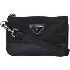 Prada Tegnebøger Prada Læder Clutch Taske med Aftagelig Strop - Sort