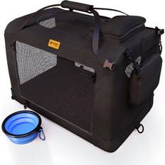 Petproved Dog Travel Crate Carrier Cat Black 70 x 52 x 52 cm