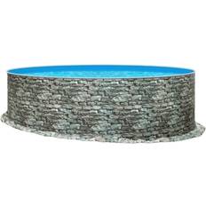 AZURO VARIO STONE V1 Stahlwandpool, Ø 360 x 90 cm, Pool, Innenfolie, ohne Filteranlage