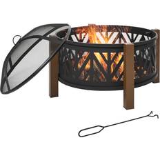 OutSunny Fire Bowl 2-I-1 Eldkorg med Gnistskydd ń78 x 60 cm