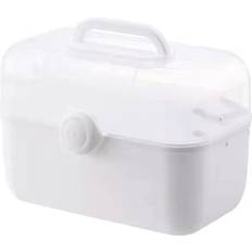 First Aid Yaarn Storage Bin Portable First Aid Kit 3 Tiers Plastic High Capacity White