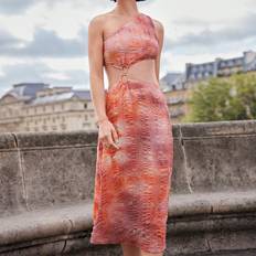 Shein One Shoulder Oring Detail Cut Out Waistband Dress