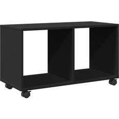 Svarta Förvaringsskåp vidaXL Med Hjul Svart 72x33x42.5 cm Konstruerat Trä Förvaringsskåp