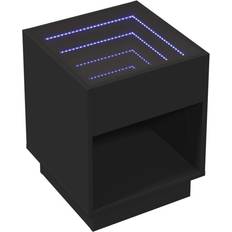 Glasses Bedside Tables vidaXL Infinity LED Black Bedside Table 40x40cm