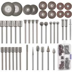 Power Tool Accessories Tlily 43Pcs Stone Carving Set,26 Diamond Burr Bits, 10 Impeller,4 Diamond Cutting Wheel,3 Metal Mandrel,Polishing Rotary Tools