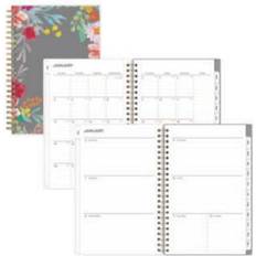 FSC (The Forest Stewardship Council) Calendar & Notepads Blue Sky 140088 sophie frosted weekly/monthly planner, sophie floral artwork, 8