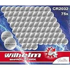 Wilhelm 75 x knappcell CR2032 batteri litium 3 V CR 2032 industrivara