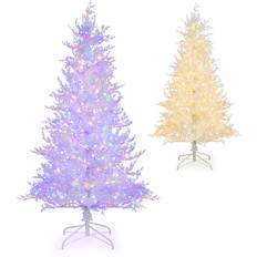 Costway White LED Artificial 6 ft - 100 x 29 x 27 cm Christmas Tree