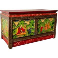 Röda Byråer Alexandra House Living Multipurpose Red Wood Elm 38 x 43 x 78 cm Chest of Drawer