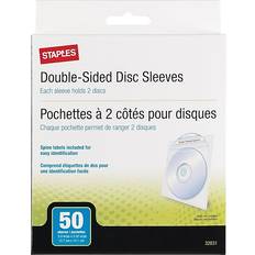 Optical Storage Staples Sleeves for CD/DVD, Clear 32831