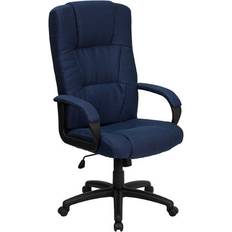 Alamont Home Rochelle High Back Fabric Adjustable Executive Swivel with Arms Navy Blue Office Chair